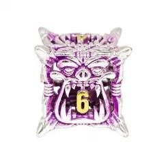 7pcs Dice Metal Hollow Monster Teeth Gold Font Silver Magenta