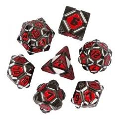 7pcs Dice Metal Alien Ship White Red Nickel