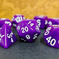 7pcs Dice Acrylic Blend White Font Solid Purple