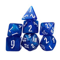 Glitter in Blue & White Acrylic - 7pcs RPG Full Dice Set