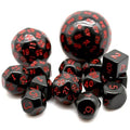 15pcs Dice Acrylic Sets Red Font Black