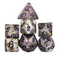 Gold Foil in Clear & Grey Resin - 7pcs RPG Full Dice Set