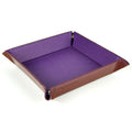 Purple & Brown PU Leather - Square Hard Dice Tray