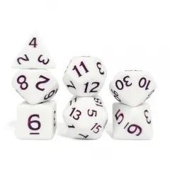 7pcs Dice Acrylic Blend Purple Font Solid White