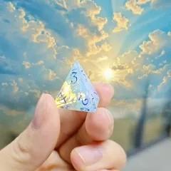 7pcs Dice Gem Stone Opalite Blue Font Cracked White