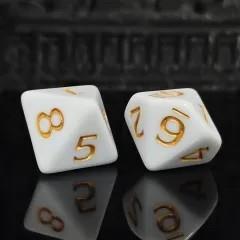 7pcs Dice Acrylic Blend Yellow Font Solid White