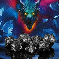 7pcs Dice Metal Dragon Head Black