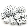 15pcs Dice Acrylic Sets Black Font White