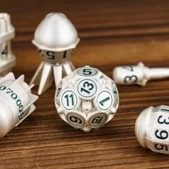 7pcs Dice Metal Bomb Green Font Silver