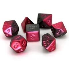 7pcs Dice Acrylic Metallic Frosted Red