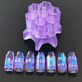 7pcs Dice Resin Unique Bullet Candy Silver Font Red