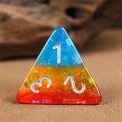 7pcs Dice Resin Layer Silver Font Pansexual Red Yellow Blue