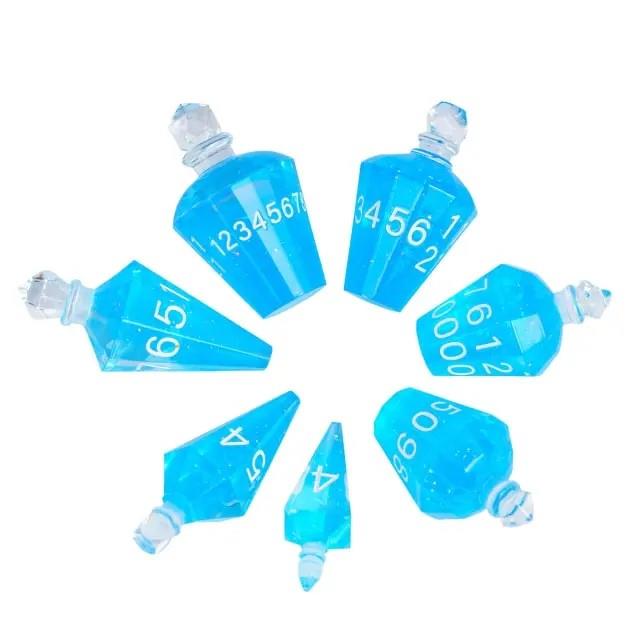 Blue Potion Resin -  7pcs RPG Dice Set
