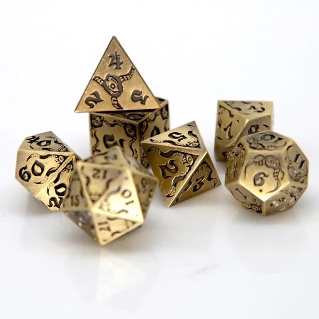 Tentacles in Bronze Metal - 7pcs RPG Dice Set